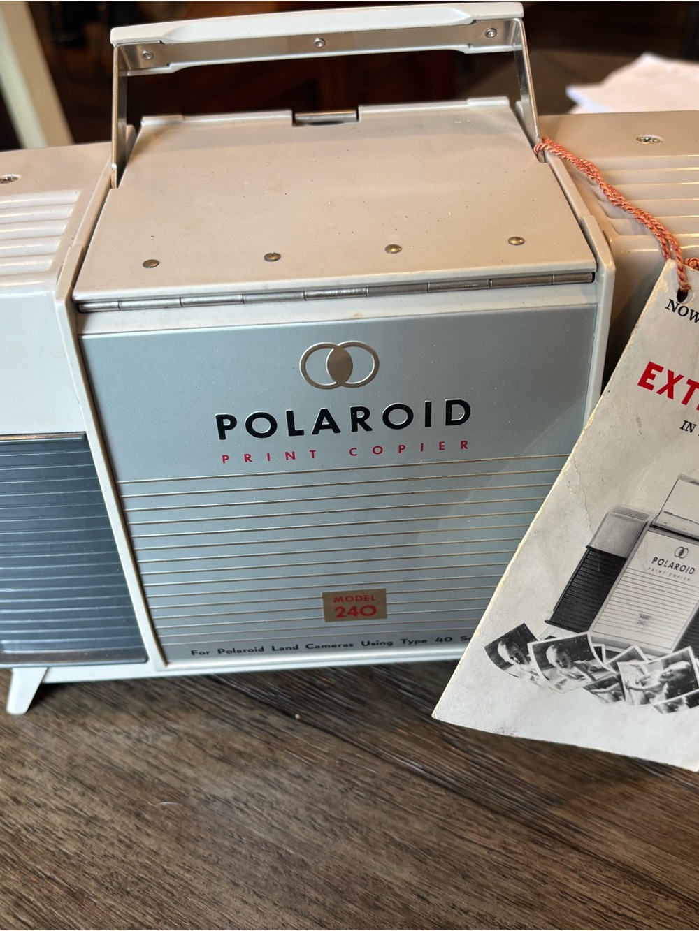 Polaroid Silver and White Print Copier with Red Accents